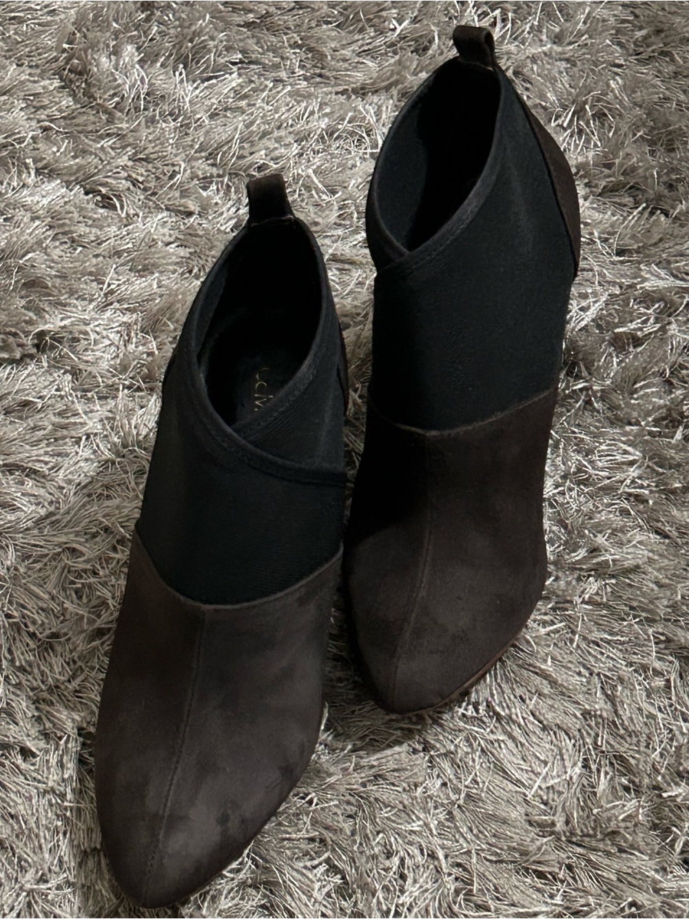 Calvin Klein Zella suede leather ankle bootie